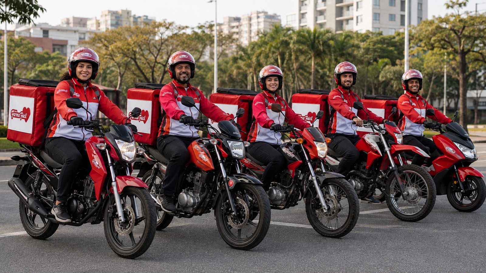 Equipe de entregadores FarmaFácil